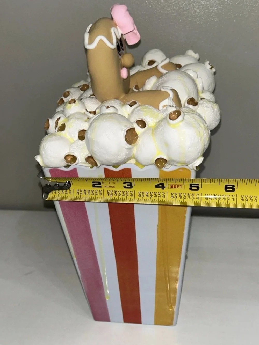 Fake Gingerbread Buttered Popcorn Display Handmade